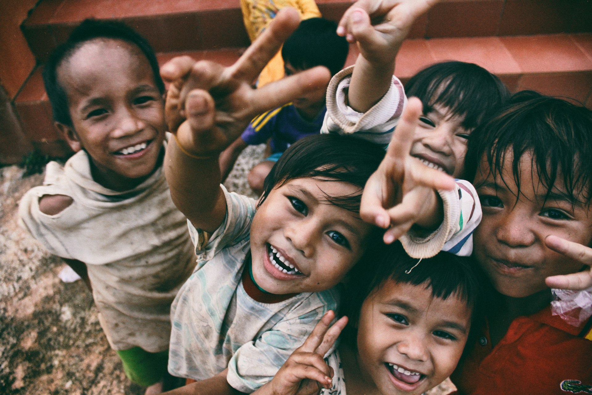 Children gathered outdoors